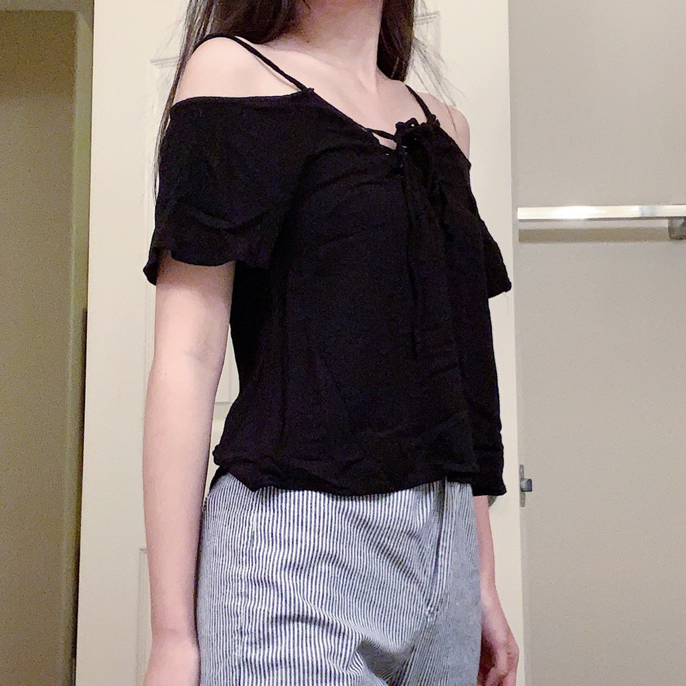 Off the Shoulder Lace Up Tops